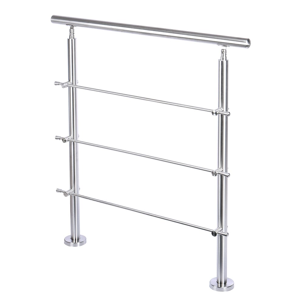 Silver Floor Mount Stainless Steel Handrail for Slopes and Stairs Living and Home 