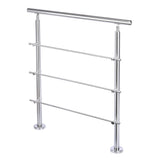 Silver Floor Mount Stainless Steel Handrail for Slopes and Stairs Living and Home 