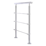 Silver Floor Mount Stainless Steel Handrail for Slopes and Stairs Living and Home 