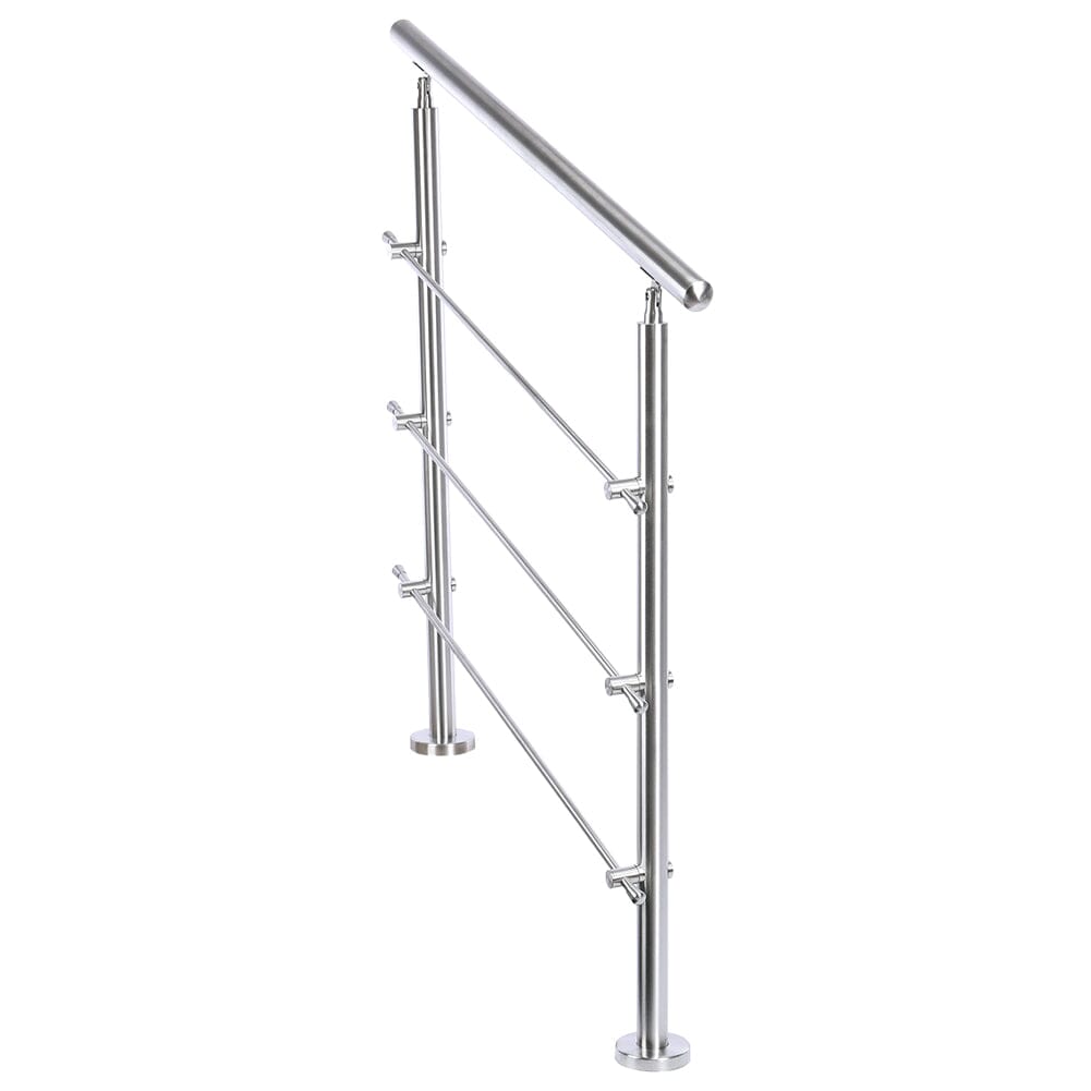 Silver Floor Mount Stainless Steel Handrail for Slopes and Stairs Living and Home 