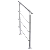 Silver Floor Mount Stainless Steel Handrail for Slopes and Stairs Living and Home 