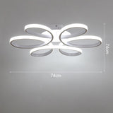 Floral 6 Rings Modern LED Ceiling Light Non-Dimmable Petal Flower-Shaped Light Ceiling Lights Living and Home 