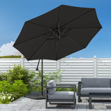 3M Black Sun Parasol Hanging Banana Umbrella Parasols Living and Home Cross base+Petal water tank base 