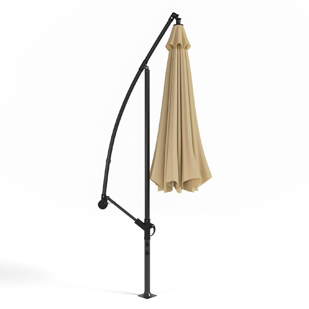 3M Taupe Sun Parasol Hanging Banana Umbrella Parasols Living and Home 