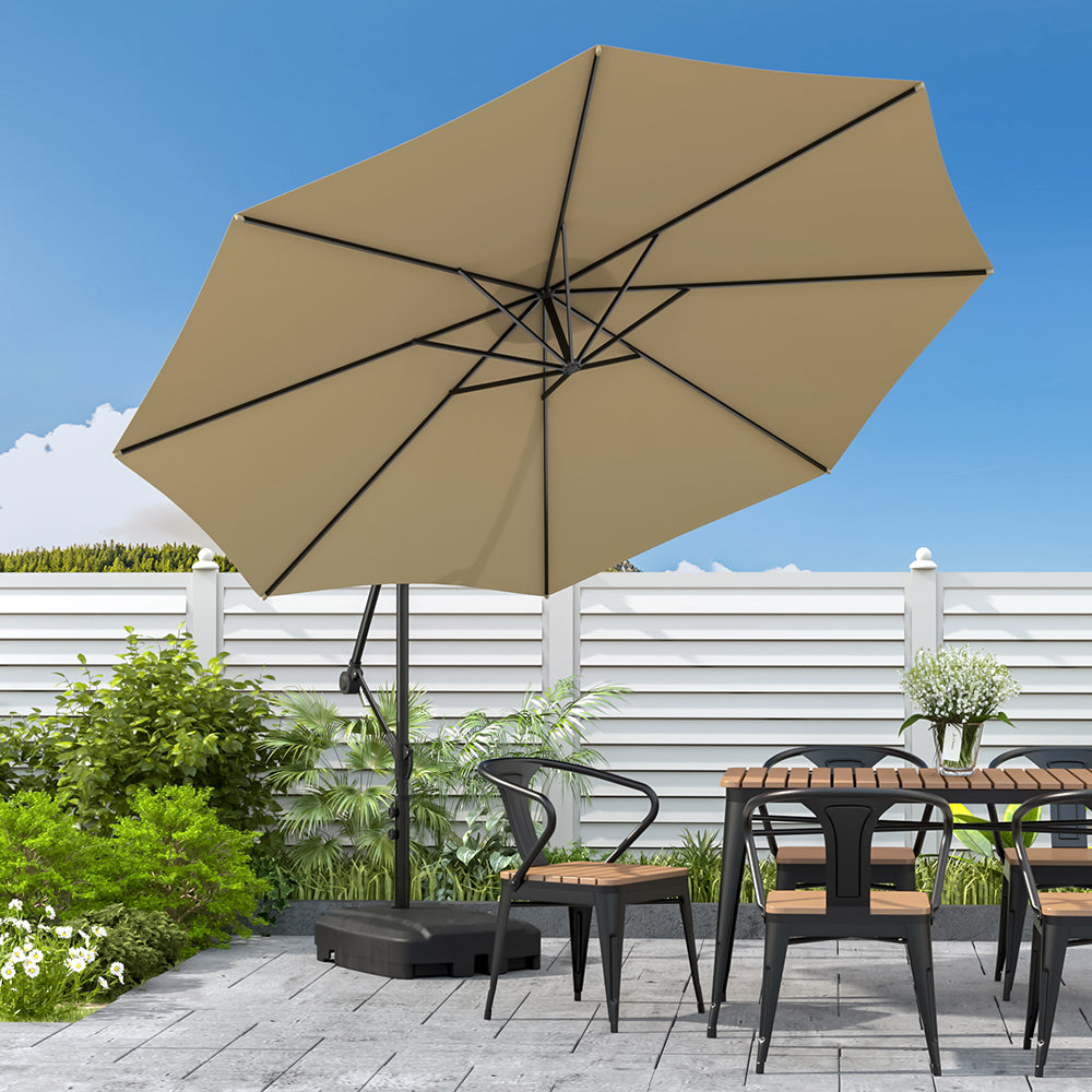 3M Taupe Sun Parasol Hanging Banana Umbrella Parasols Living and Home Rectangle water tank base 