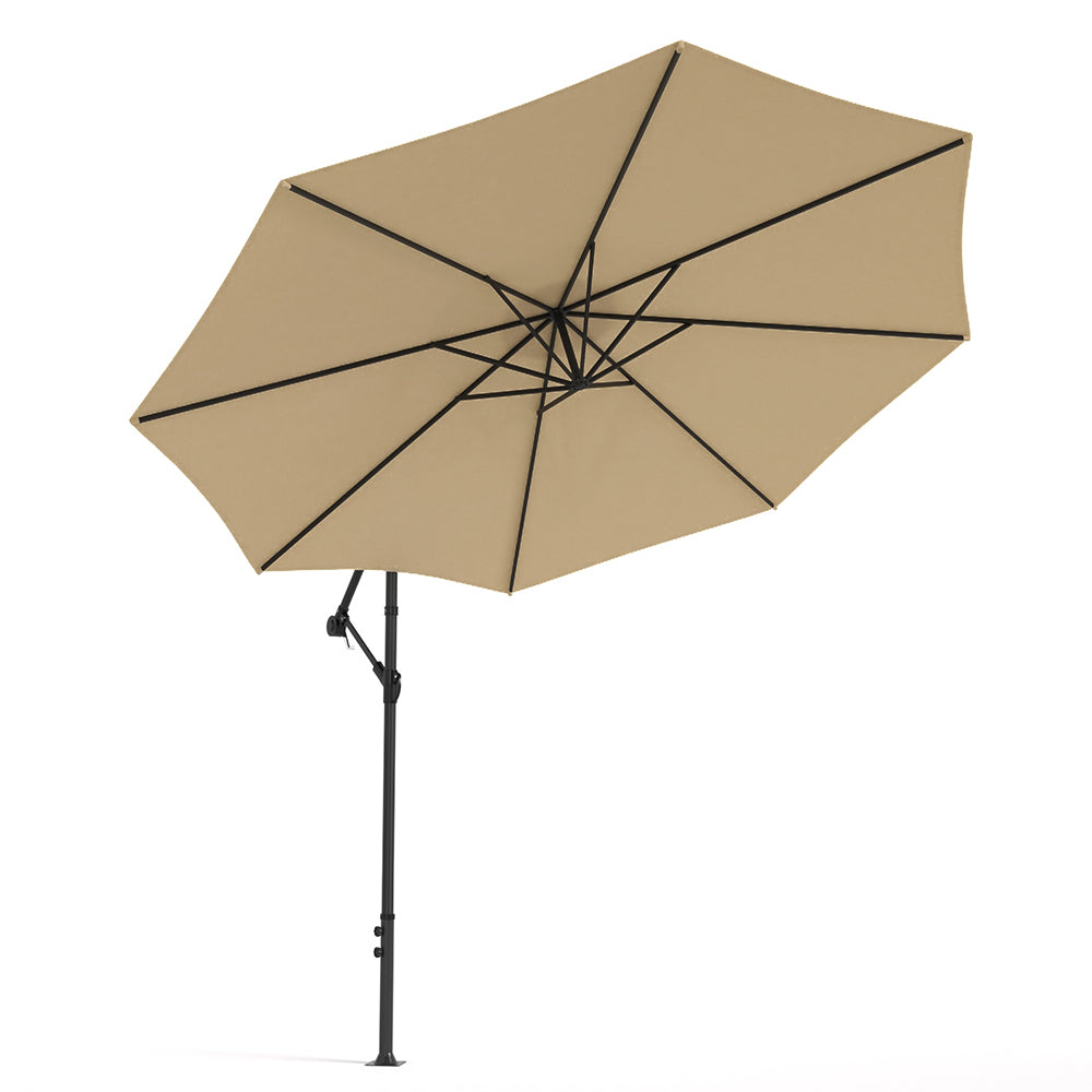 3M Taupe Sun Parasol Hanging Banana Umbrella Parasols Living and Home 