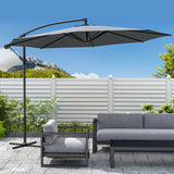 3M Dark Grey Sun Parasol Hanging Banana Umbrella Parasols Living and Home 