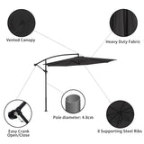 3M Black Sun Parasol Hanging Banana Umbrella Parasols Living and Home 