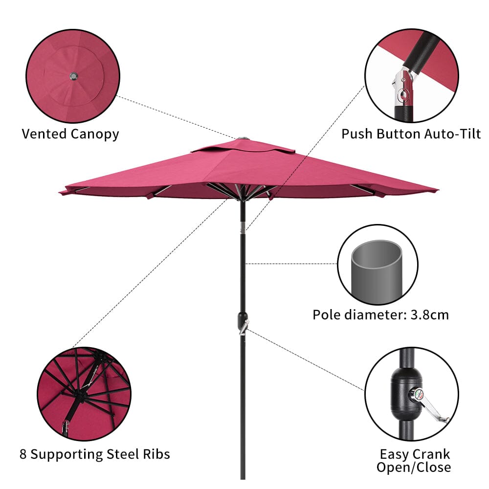 Copy of 3M Backyard Sunshade Parasol Garden Tilt Umbrella with Crank Parasols Living and Home 