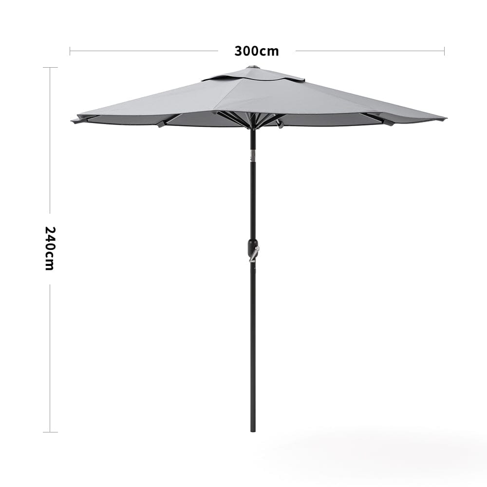 Copy of 3M Backyard Sunshade Parasol Garden Tilt Umbrella with Crank Parasols Living and Home Light Grey 