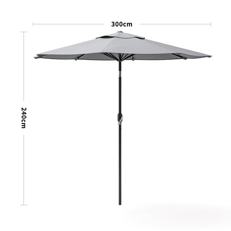 Copy of 3M Backyard Sunshade Parasol Garden Tilt Umbrella with Crank Parasols Living and Home Light Grey 