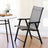 Garden Rectangular Ripple Glass Table with/without Folding Chairs Garden Dining Sets Living and Home Only 6Pcs Black Chairs 