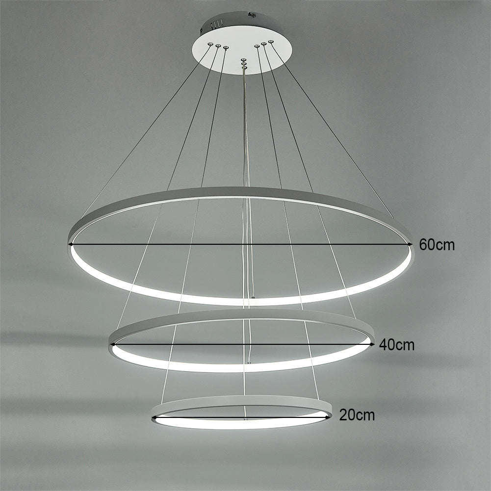 Modern LED Pendant with 3 Circle Rings - Dimmable Pendant Living and Home 