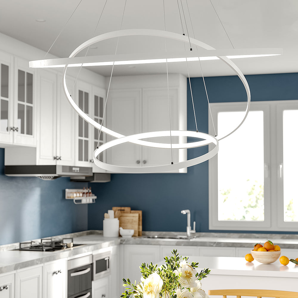 Modern LED Pendant with 3 Circle Rings - Dimmable Pendants Living and Home 