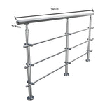 Silver Floor Mount Stainless Steel Handrail for Slopes and Stairs Garden Fences & Wall Hedges Living and Home 