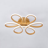 Golden Frame Modern Cool White LED Chandelier Ceiling Light Ceiling Lights Living and Home 