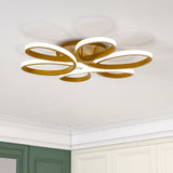 Golden Frame Modern Cool White LED Chandelier Ceiling Light Ceiling Lights Living and Home 74 cm Cool White 