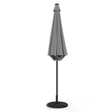 Light Grey 3m Iron Garden Parasol Sun Umbrella With Solar LED Lights Parasols & Rain Umbrellas Living and Home 