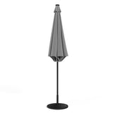 Light Grey 3m Iron Garden Parasol Sun Umbrella With Solar LED Lights Parasols & Rain Umbrellas Living and Home 