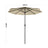 Beige 3m Patio Garden Parasol Sun Umbrella Sunshade Canopy With Solar LED Lights Parasols & Rain Umbrellas Living and Home Only parasol 