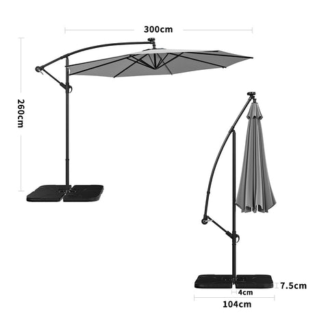 LG0927 Parasols & Rain Umbrellas Living and Home Cross base+Petal water tank base 