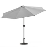 Light Grey 3M Lighted Market Sunbrella Umbrella with Solar Strip LED Lights Parasols & Rain Umbrellas Living and Home 