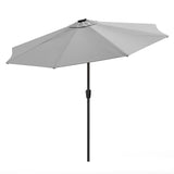 Light Grey 3M Lighted Market Sunbrella Umbrella with Solar Strip LED Lights Parasols & Rain Umbrellas Living and Home 