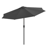 Black 3M Lighted Market Sunbrella Umbrella with Solar Strip LED Lights Parasols & Rain Umbrellas Living and Home 