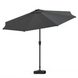 Black 3M Lighted Market Sunbrella Umbrella with Solar Strip LED Lights Parasols & Rain Umbrellas Living and Home 