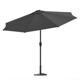 Black 3M Lighted Market Sunbrella Umbrella with Solar Strip LED Lights Parasols & Rain Umbrellas Living and Home 