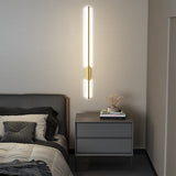 Modern Gold Aluminum Linear LED Wall Lighting Fixture 100cm Wall Lamps Living and Home White 