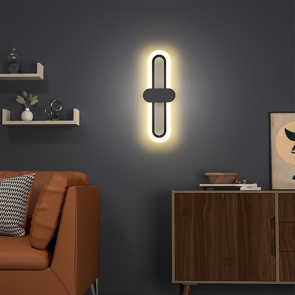 Modern Oval LED Wall Light with Acrylic Shade Wall Lamps Living and Home Warm 