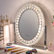 Dimmable Hollywood Led Makeup Mirror Luxury Crystal Diamante Oval Vanity Mirror Face Mirrors Living and Home 