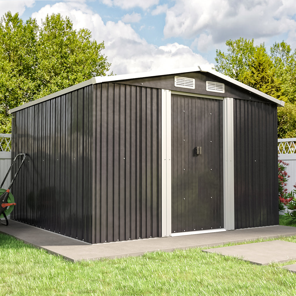 Garden Steel Shed with Gabled Roof Top Garden storage Living and Home 