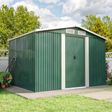 Garden Steel Shed with Gabled Roof Top Garden storage Living and Home 