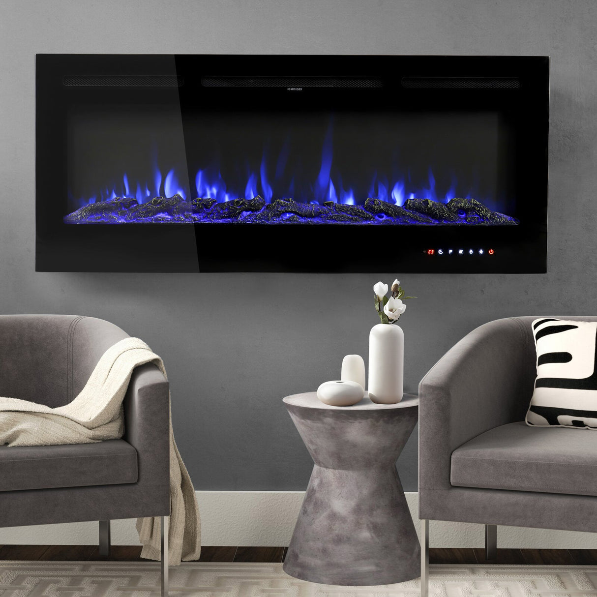 60 Inch Insert Electric Fireplace Heater Wall Mounted Electric Fireplace 1500w Black Fireplaces Living and Home 