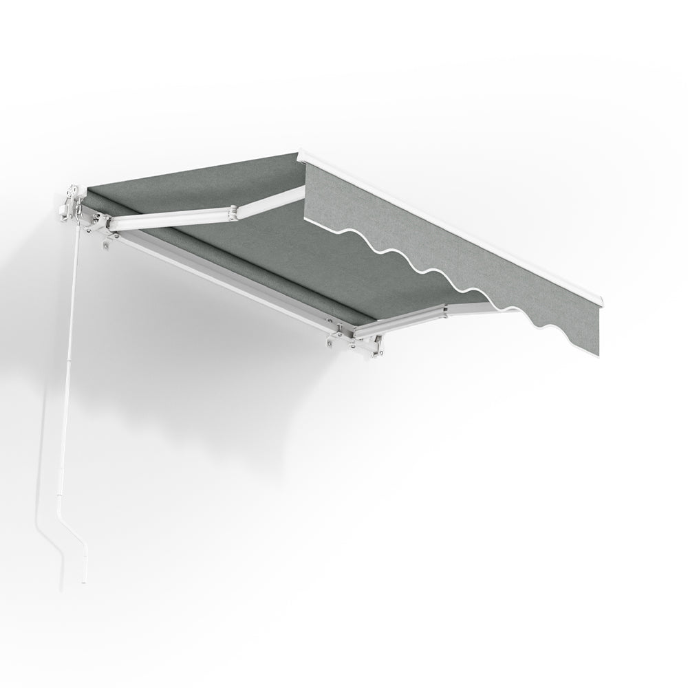 Retractable Patio Awning - Manual Shelter - Grey Awnings Living and Home 