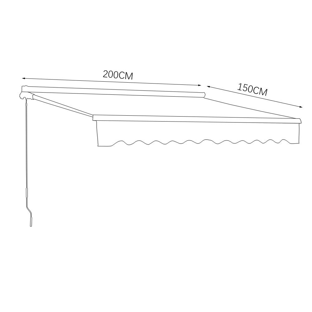 Retractable Patio Awning - Manual Shelter - Grey Awnings Living and Home L 400 x W 300 cm 