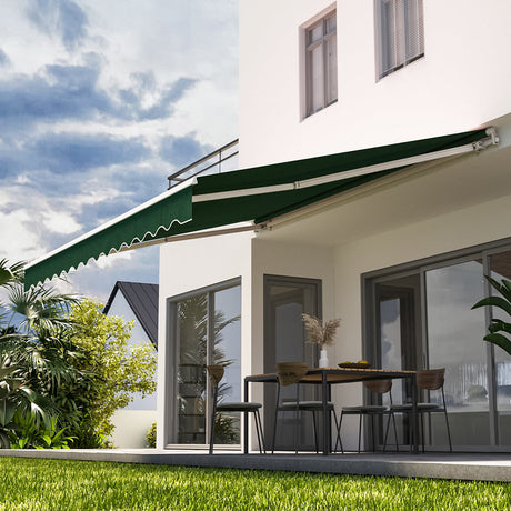 Retractable Patio Awning - Manual Shelter - Green Awnings Living and Home 