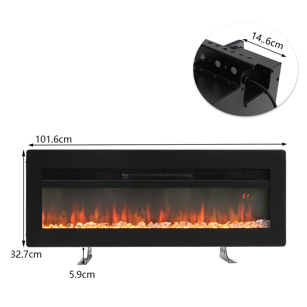 1800W Freestanding Electric Fireplace Insert Wall Mounted Electric Heater Remote Control Fireplaces Living and Home 