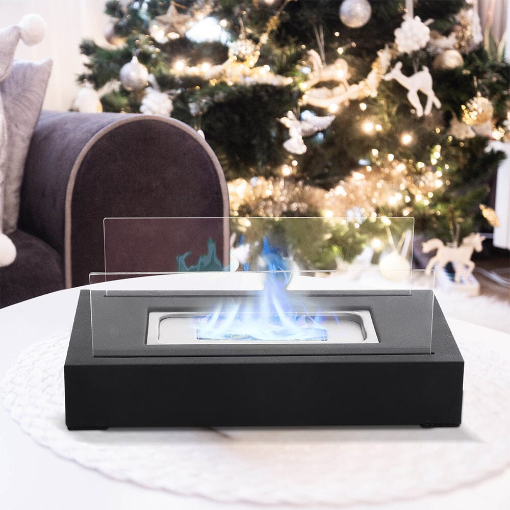 Bio Ethanol Fireplace Tabletop Metal Base Burner Fire with Flame Guard Bio Ethanol Fireplaces Living and Home 