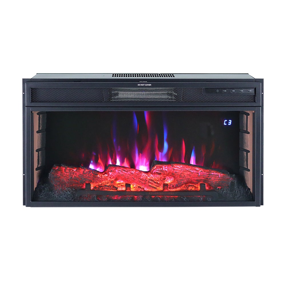 28Inch 2kw Electric Fireplace Wall Mounted Insert Electric Fire with WIFI Control Fireplaces Living and Home 