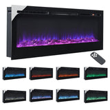 60 Inch Black Wall Mounted Fireplace with Changeable Mirror Effect Wall Mounted Fires Living and Home 