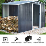 Garden Steel Shed Gable Roof Top with Firewood Storage Garden Storages & Greenhouses Living and Home 