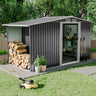 Garden Steel Shed Gable Roof Top with Firewood Storage Garden Storages & Greenhouses Living and Home 