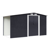 Garden Steel Shed Gable Roof Top with Firewood Storage Garden Storages & Greenhouses Living and Home 