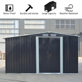 Garden Steel Shed Gable Roof Top with Firewood Storage Garden Storages & Greenhouses Living and Home 