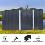 Garden Steel Shed Gable Roof Top with Firewood Storage Garden Storages & Greenhouses Living and Home 