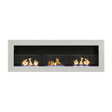 35 Inch 47 Inch Bioethanol Fireplace Wall Mounted Grey Stainless Steel Bio Ethanol Fireplaces Living and Home 