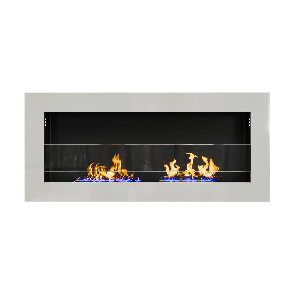 35 Inch 47 Inch Bioethanol Fireplace Wall Mounted Grey Stainless Steel Bio Ethanol Fireplaces Living and Home 